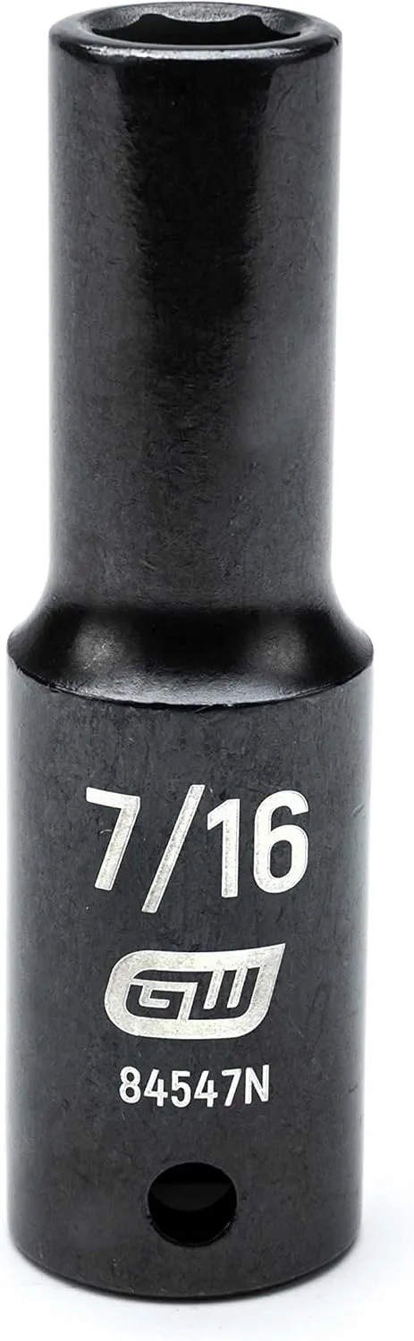 GEARWRENCH 39 Pc. 1/2" Drive 6 Pt. Impact Socket Set, Standard & Deep, SAE - 84947N, Black