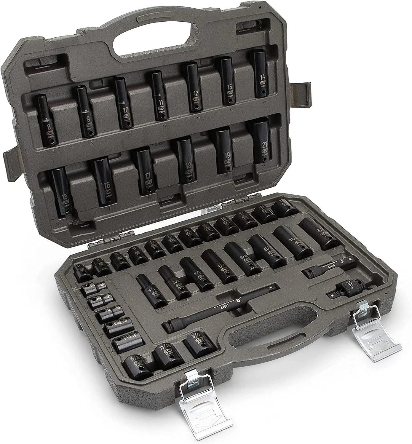 GEARWRENCH 44 Pc. 3/8" Drive 6 Point Standard & Deep Impact SAE/Metric Socket Set - 84916N