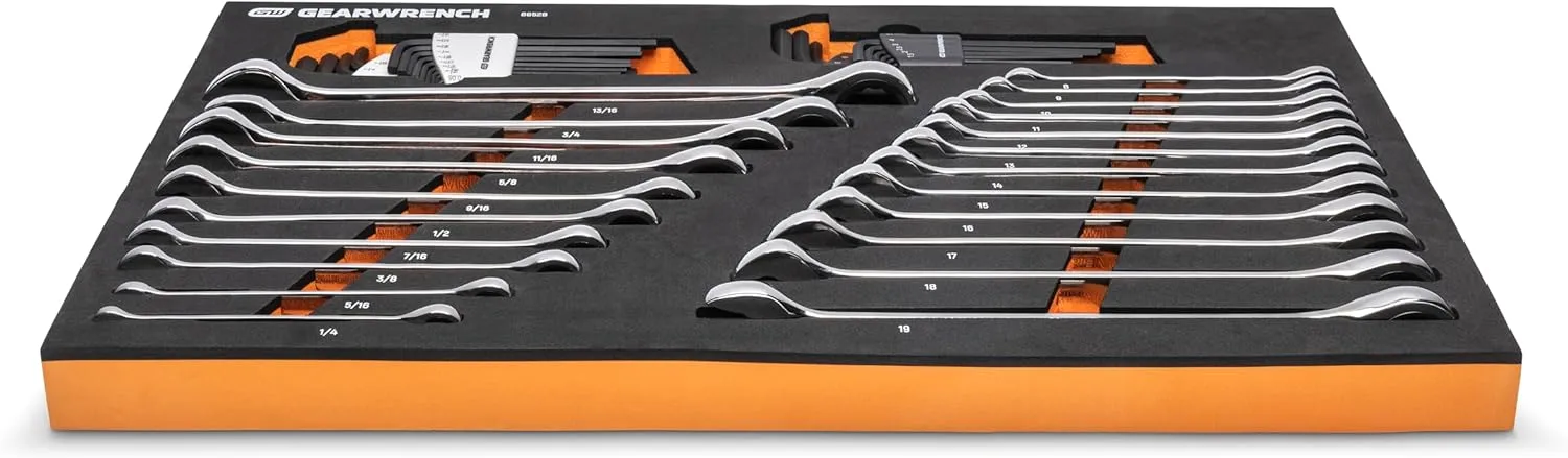GEARWRENCH 44 Piece 90-Tooth SAE/Metric Ratcheting Wrench and Hex Key Set - 86528