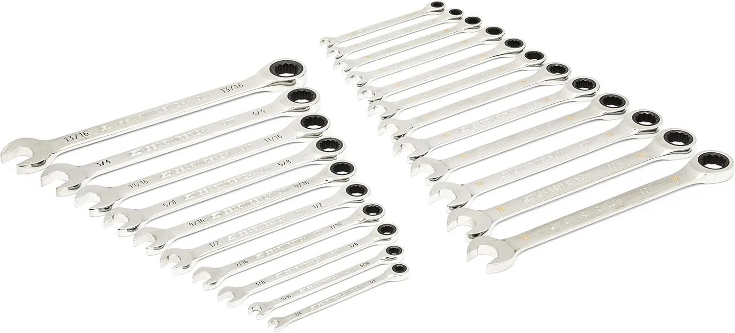 GEARWRENCH 44 Piece 90-Tooth SAE/Metric Ratcheting Wrench and Hex Key Set - 86528