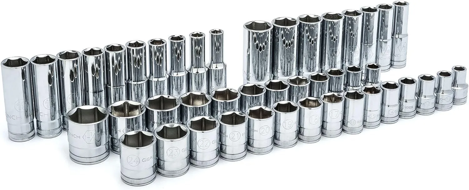 GEARWRENCH 120XP Mechanics Socket Set, SAE & Metric, 6-Point