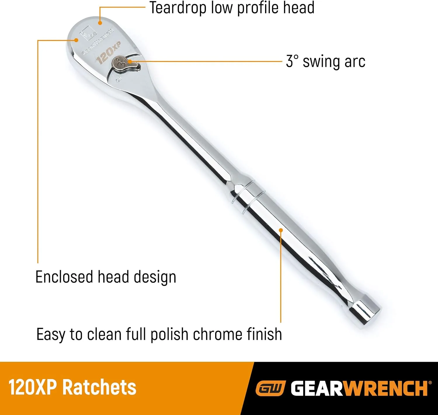 GEARWRENCH 120XP Mechanics Socket Set, SAE & Metric, 6-Point