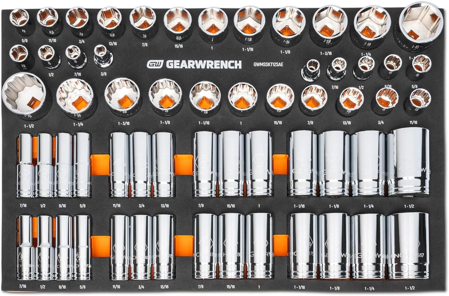GEARWRENCH Master SAE Socket Set in Foam Storage Tray