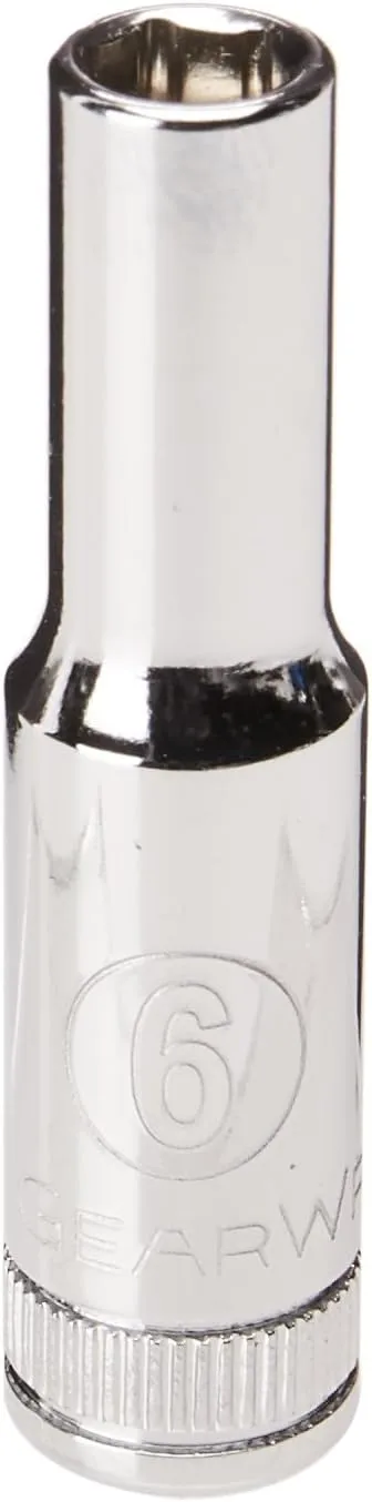 GEARWRENCH 1/4" Drive Deep Metric Socket 6mm, 6 Point - 80141