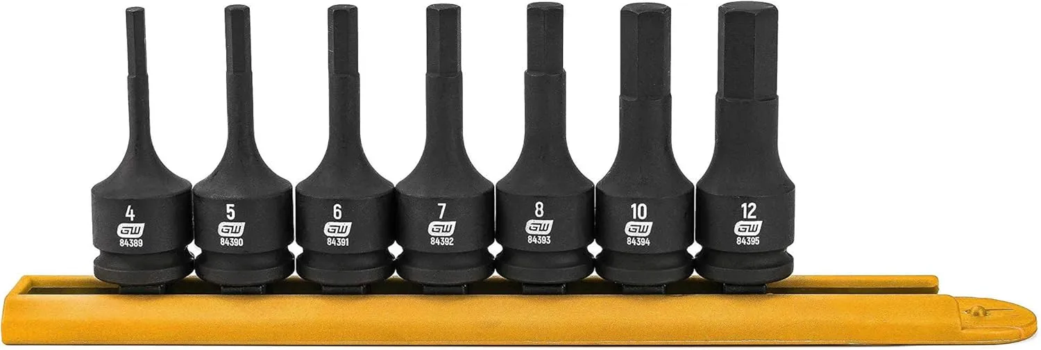GEARWRENCH 7 Pc. 3/8" Drive Hex Bit Impact Socket Set, Metric - 84912