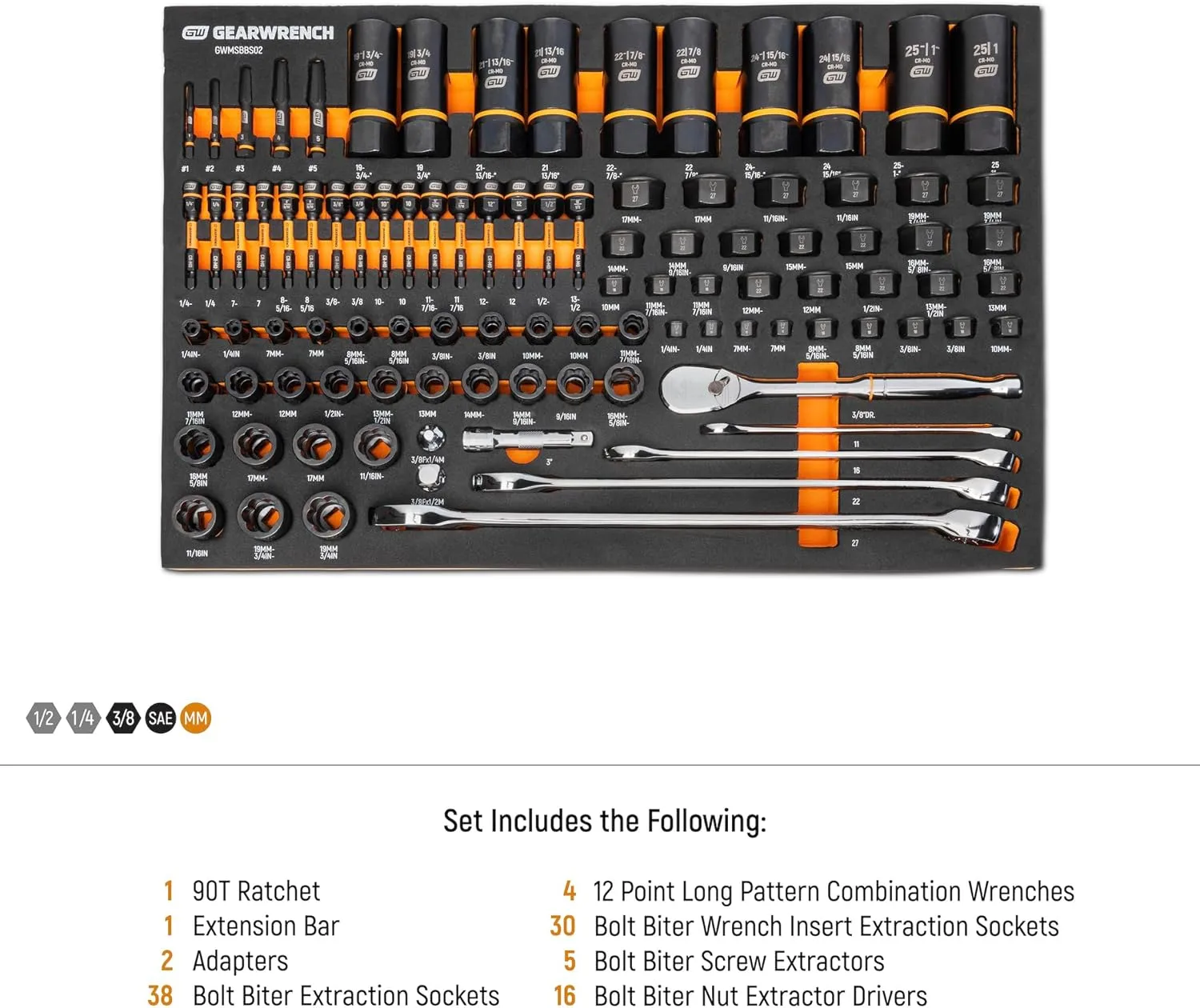 GEARWRENCH Modular Drivers One Size Bolt Biter Extraction