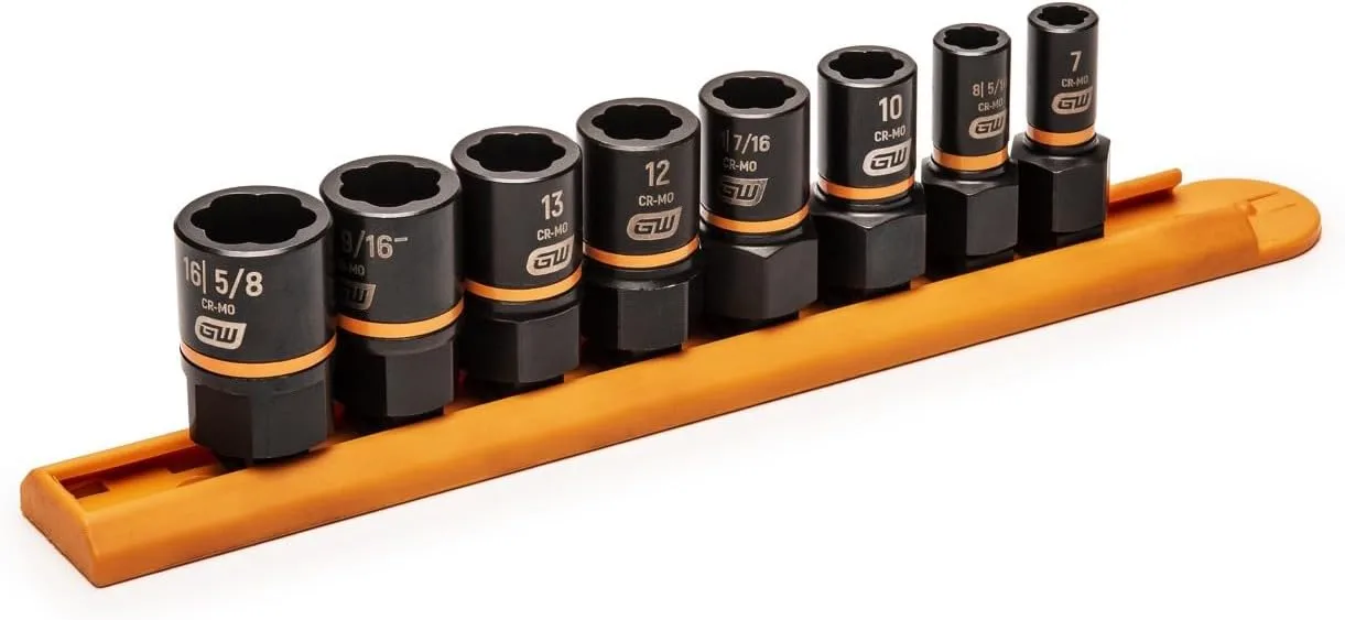 GEARWRENCH 8 Pc. 1/4" & 3/8" Drive Bolt Biter Impact Extraction Socket Set - 84782