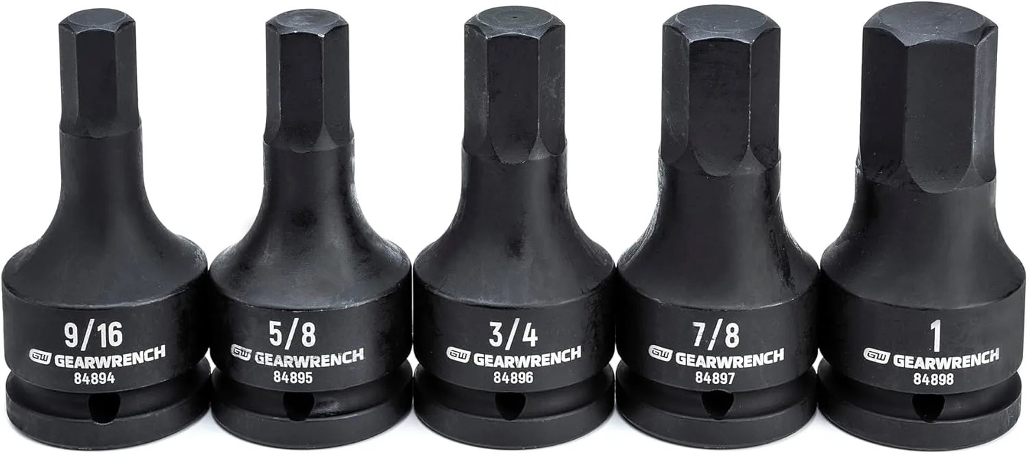 GEARWRENCH Impact Hex Bit Socket Set - 3/4in Drive | 5 Piece | SAE | 84899-06