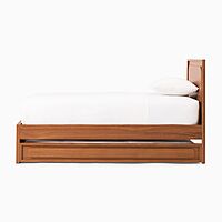 Wooden Sofa Cum Bed with Pull-Out Trundle – Compact Space Saving Design Wooden Sofa Cum Bed with Pull-Out Trundle – Compact Space Saving Design