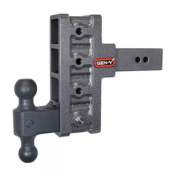GEN-Y Hitch Offset Tow Hitch for 2.5" Receiver - 3" Rise/6" Drop with 4 Adjustable Positions, Includes Dual Ball Mount and Locking Pin, 21,000 lbs Towing Capacity, 3,000 lbs Tongue Weight