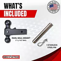 GEN-Y Hitch Offset Tow Hitch for 2.5" Receiver - 3" Rise/6" Drop with 4 Adjustable Positions, Includes Dual Ball Mount and Locking Pin, 21,000 lbs Towing Capacity, 3,000 lbs Tongue Weight