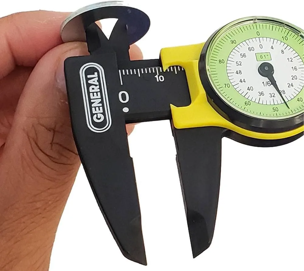 General Tools 142 Plastic Dial Caliper, 0-6" Range, .01" & 1/64" Standard