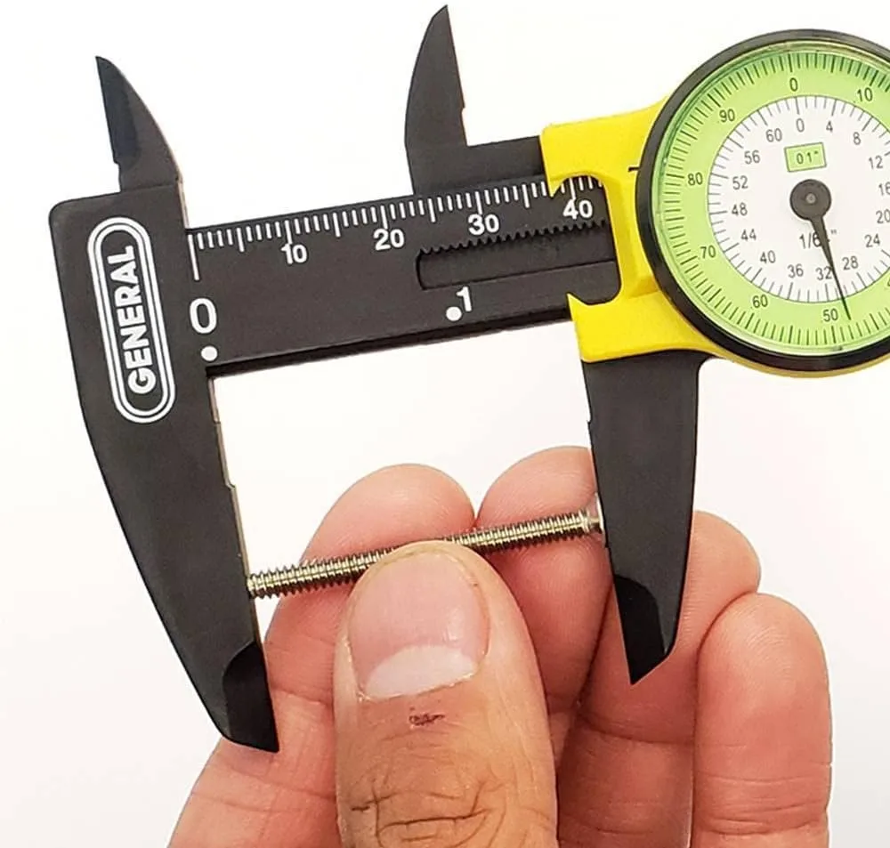 General Tools 142 Plastic Dial Caliper, 0-6" Range, .01" & 1/64" Standard