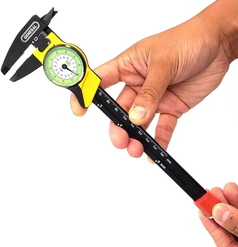 General Tools 142 Plastic Dial Caliper, 0-6" Range, .01" & 1/64" Standard