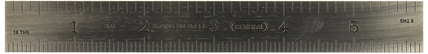 General Tools 676 6-Inch Rigid Stainless Steel Rule