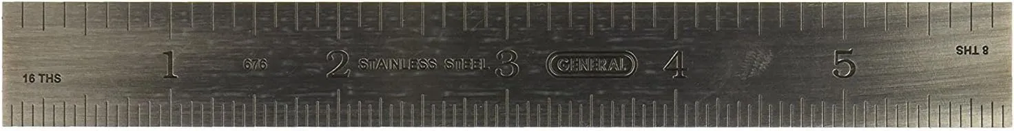 General Tools 676 6-Inch Rigid Stainless Steel Rule