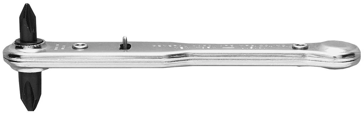General Tools - 2551-2419 807X Ratchet Offset Screwdriver with Nos. 1 Silver