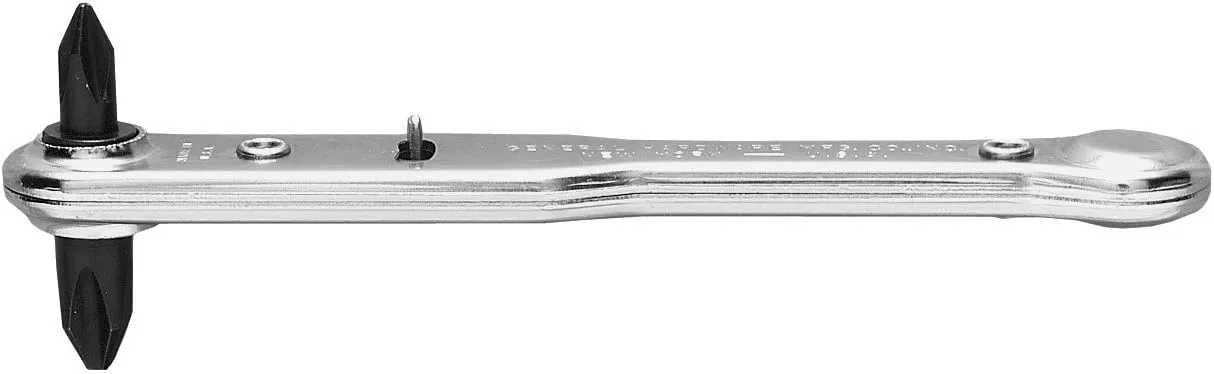 General Tools - 2551-2419 807X Ratchet Offset Screwdriver with Nos. 1 Silver