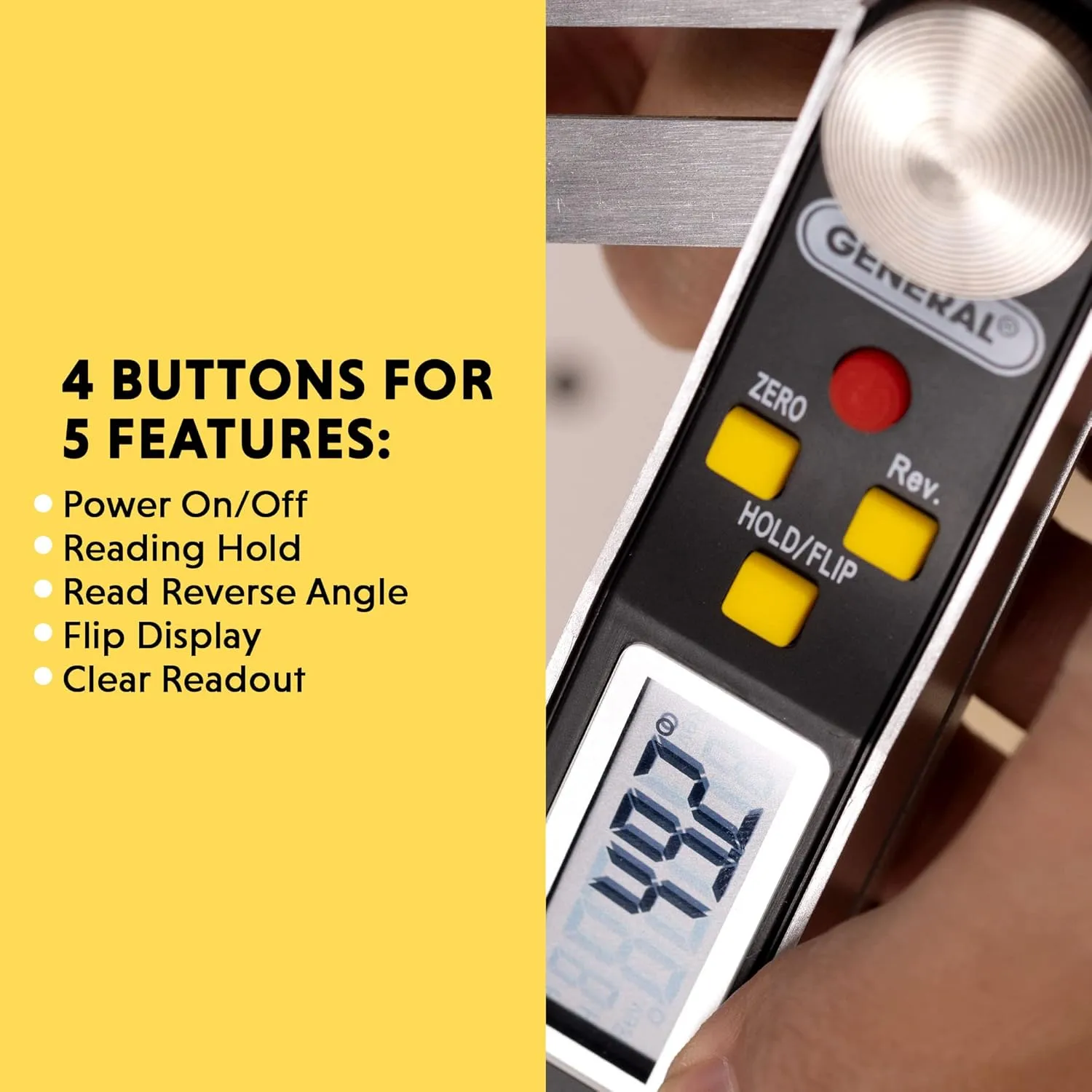 General Tools T-Bevel Gauge & Protractor - Digital Angle Finder with Full LCD Display & 8" Stainless Steel Blade No Bubble