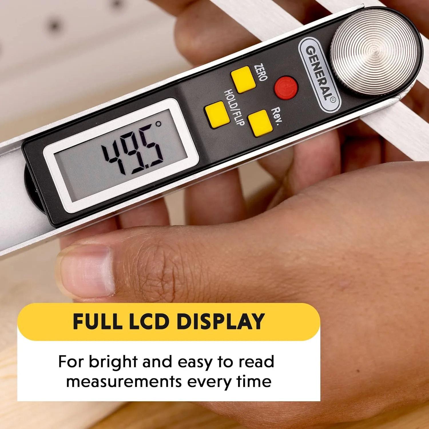 General Tools T-Bevel Gauge & Protractor - Digital Angle Finder with Full LCD Display & 8" Stainless Steel Blade No Bubble