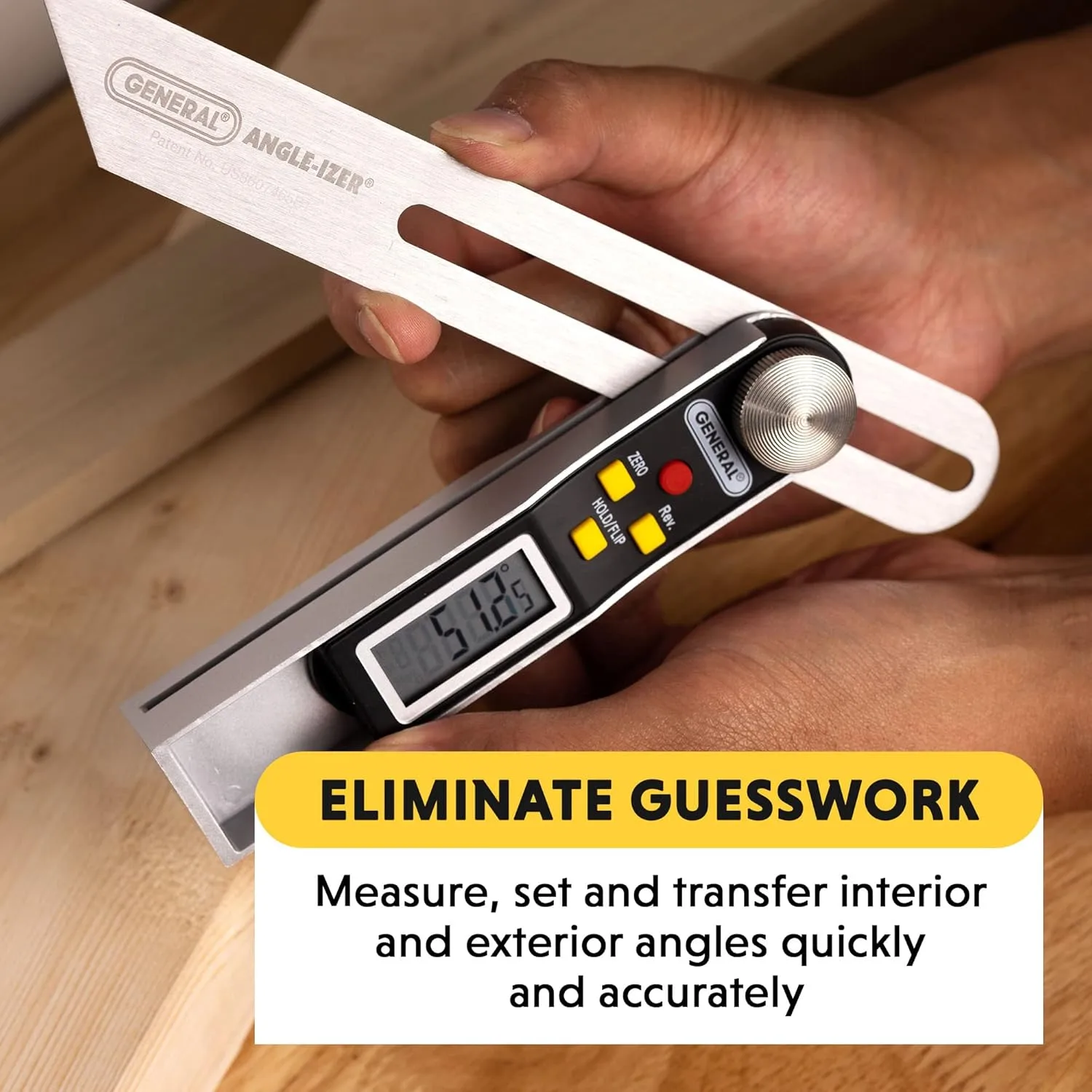 General Tools T-Bevel Gauge & Protractor - Digital Angle Finder with Full LCD Display & 8" Stainless Steel Blade No Bubble