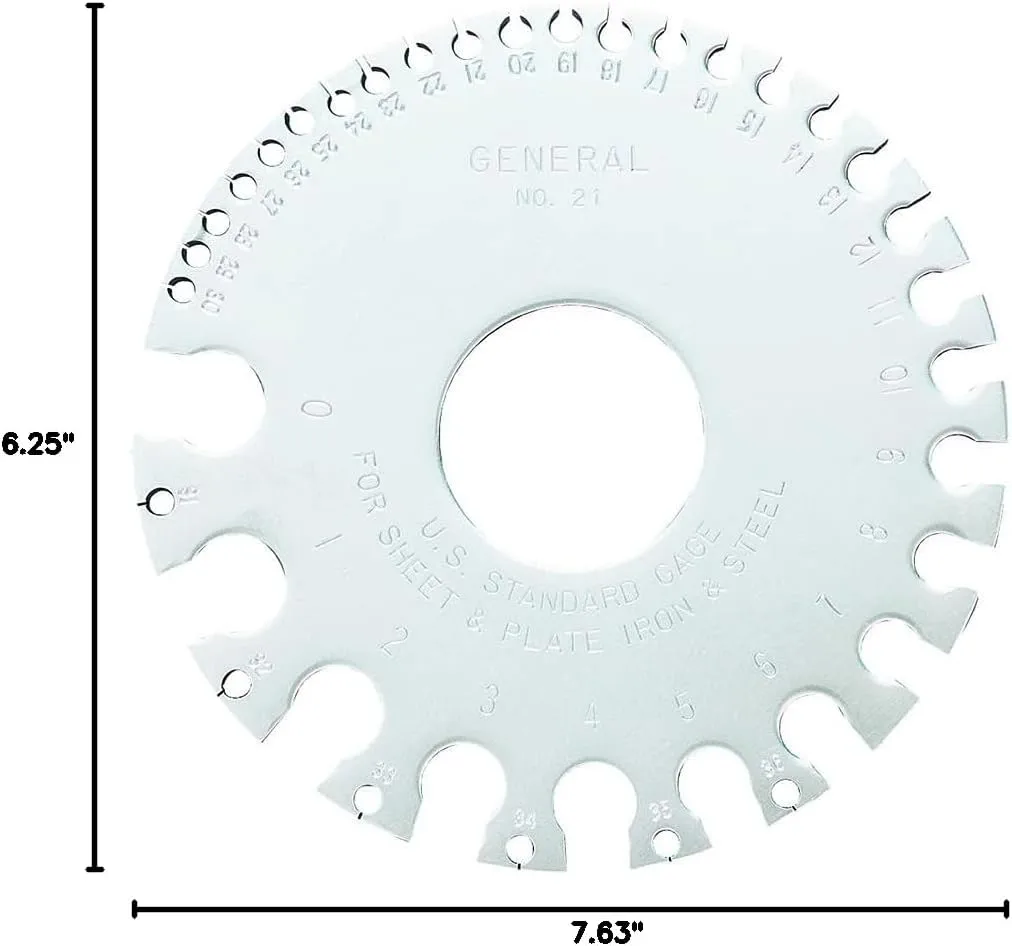 General Tools 21 US Standard Sheet Metal Round Gage