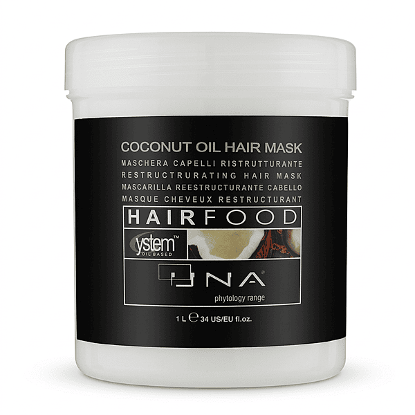 Coconut Oil Hair Food UNA for deep nourishment and shine for dry or damaged hair