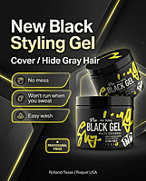 Roqvel Black Styling Gel for strong hold and temporary gray hair coverage Roqvel Black Styling Gel for strong hold and temporary gray hair coverage