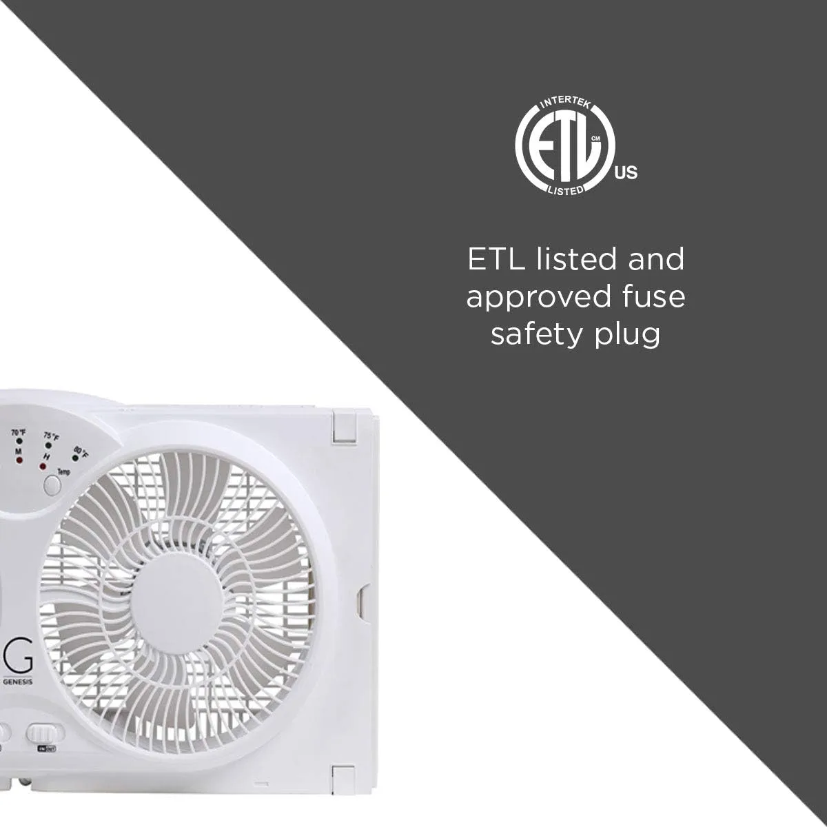 Genesis Twin Fan High Velocity Reversible AirFlow Fan, LED Indicator Lights Adjustable Thermostat & Max Cool Technology