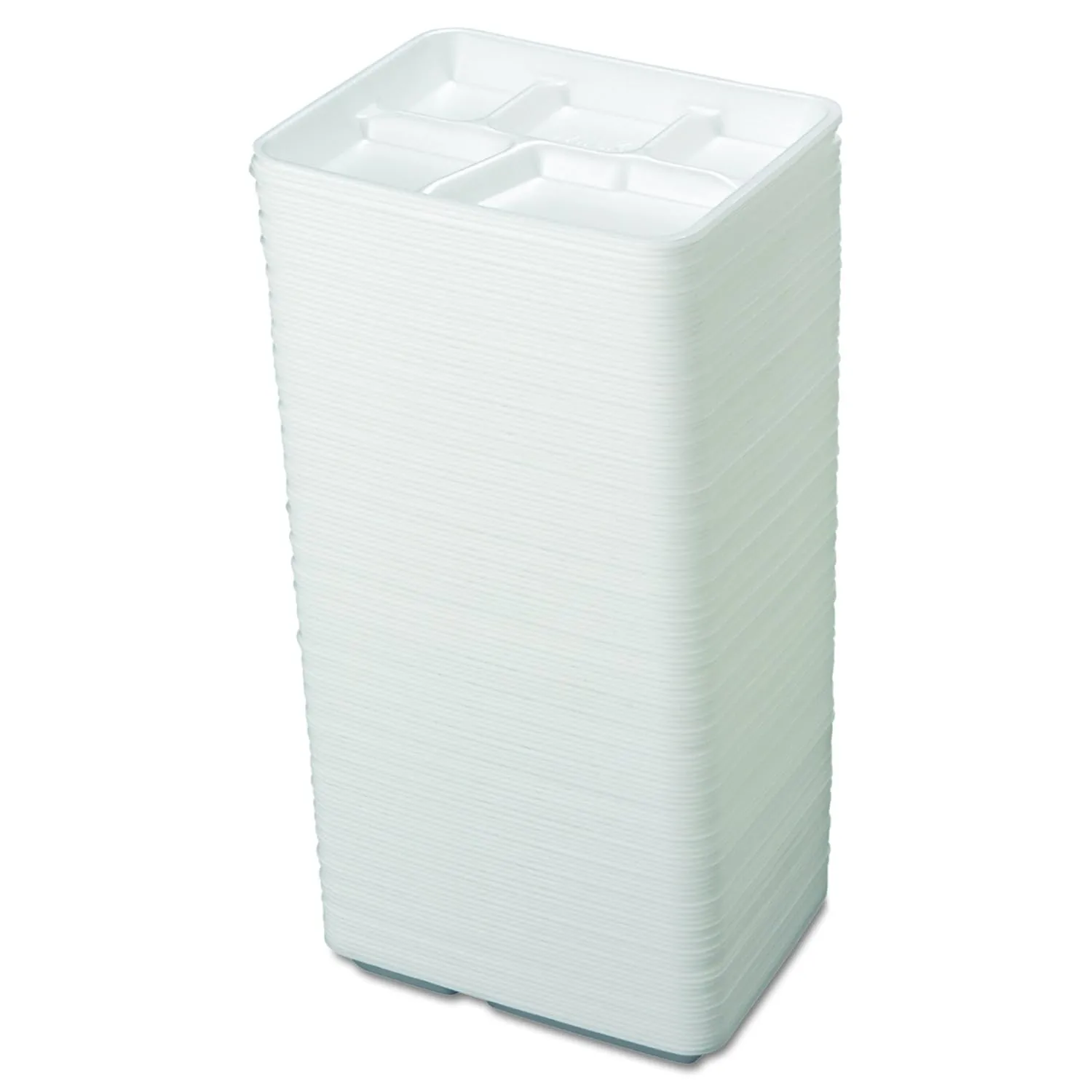 Genpak 10500 Foam School Trays, 5-Comp, 10 2/5 x 8 2/5 x 1 1/4, White (Case of 500)