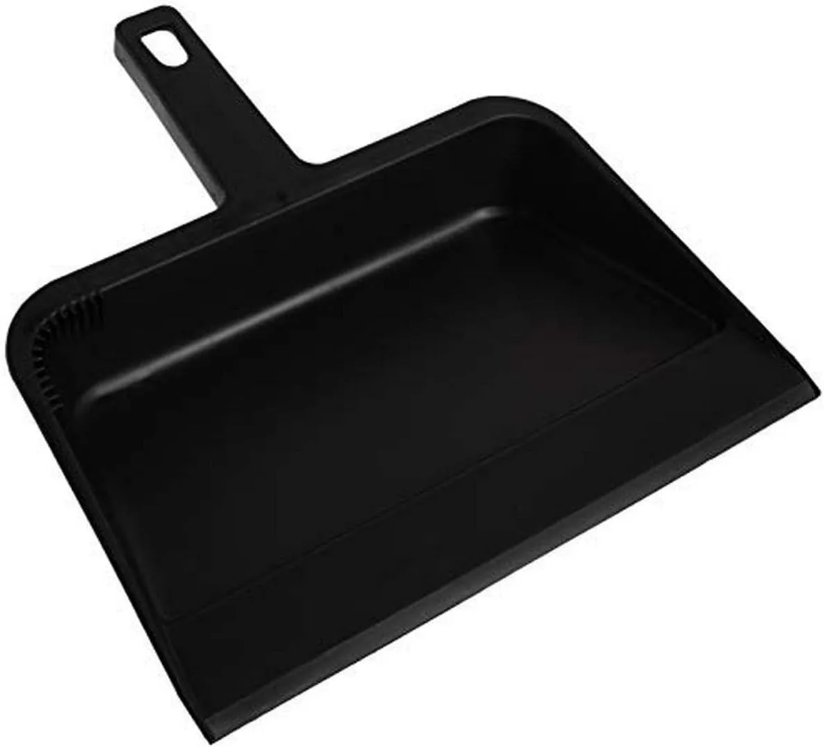 Genuine Joe 12" Heavy-Duty Plastic Dust Pan – Durable Black Design for Home & Commercial Cleaning