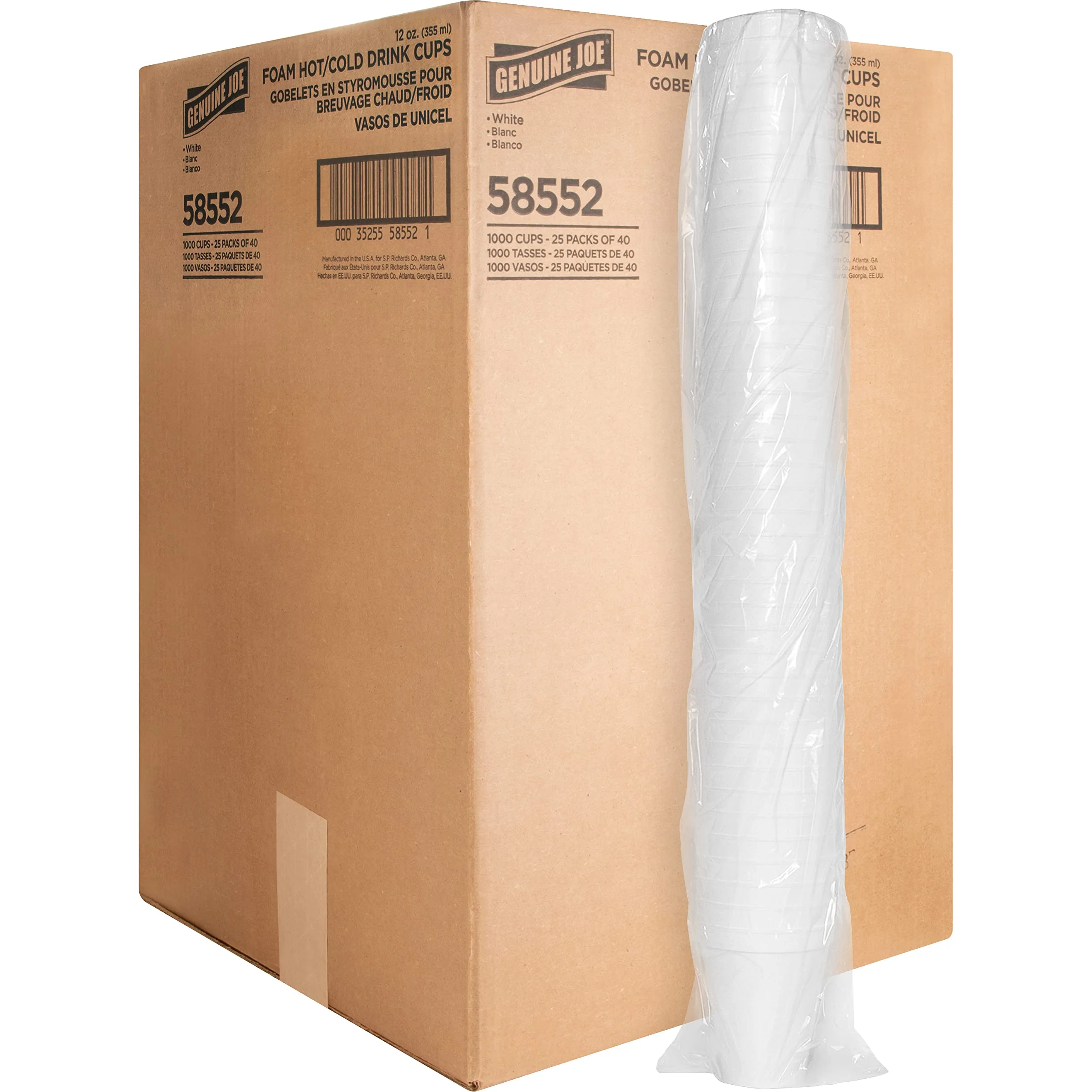 Genuine Joe Hot/Cold 12oz Foam Cups (Pack of 1000)