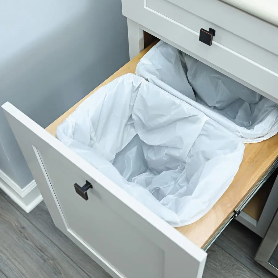 Genuine Joe GJO02312 Heavy Duty Low-Density Kitchen Trash Bag, 13 Gallon Capacity, 31" Width x 24" Height x 0.85 mil Thickness, White (Box of 150)