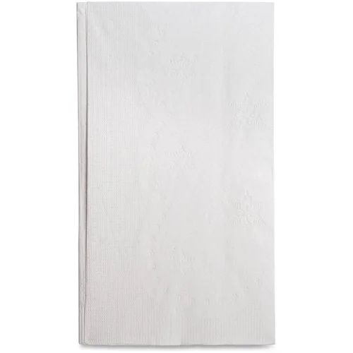 Genuine Joe Embossed 2-Ply Dinner Napkins, 17in x 15in, 100% Recycled, White, 100 Napkins Per Sleeve, Carton Of 30 Sleeves