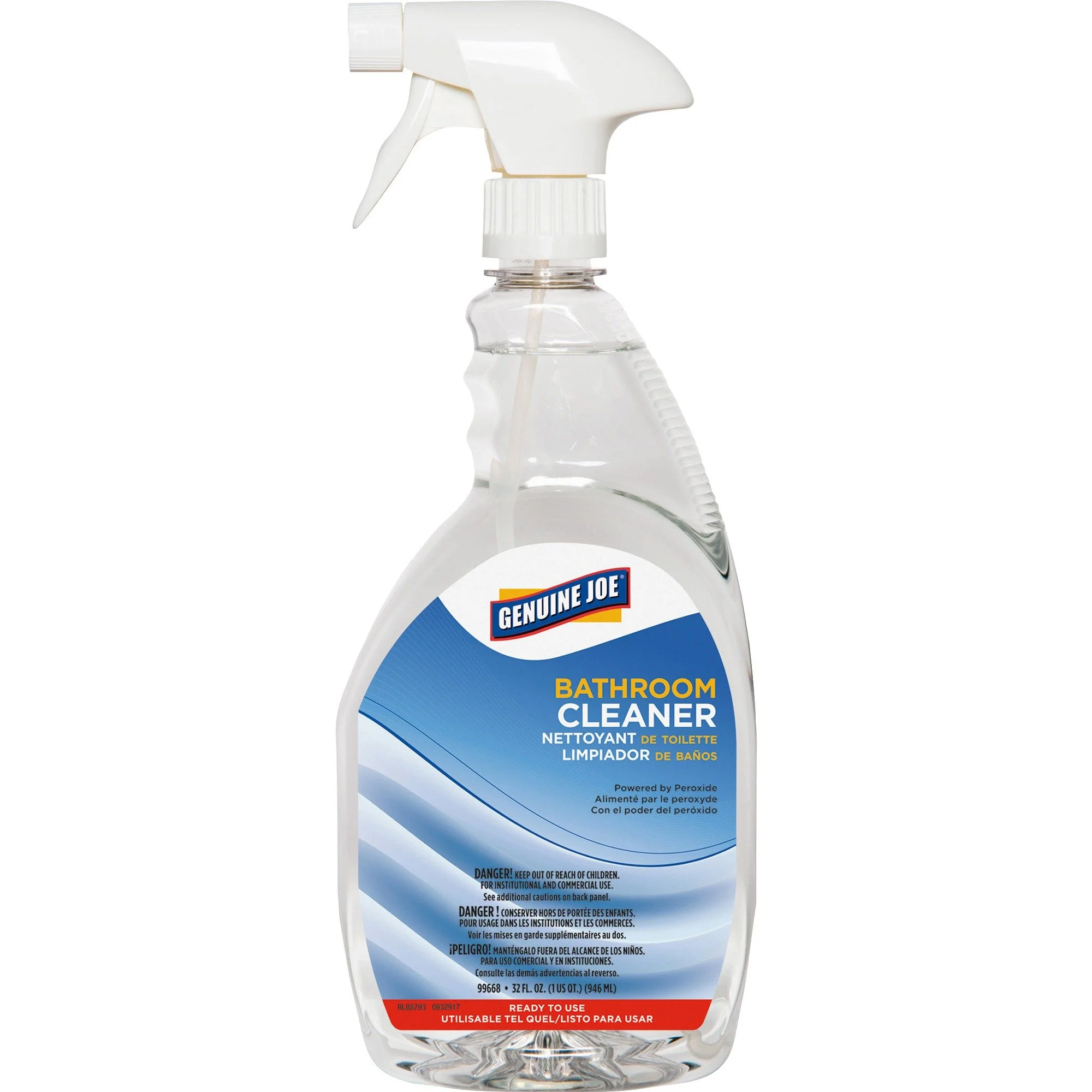 Genuine Joe 99668 Restroom Cleaner, Peroxide, Spray Bottle, 32 oz, Clear