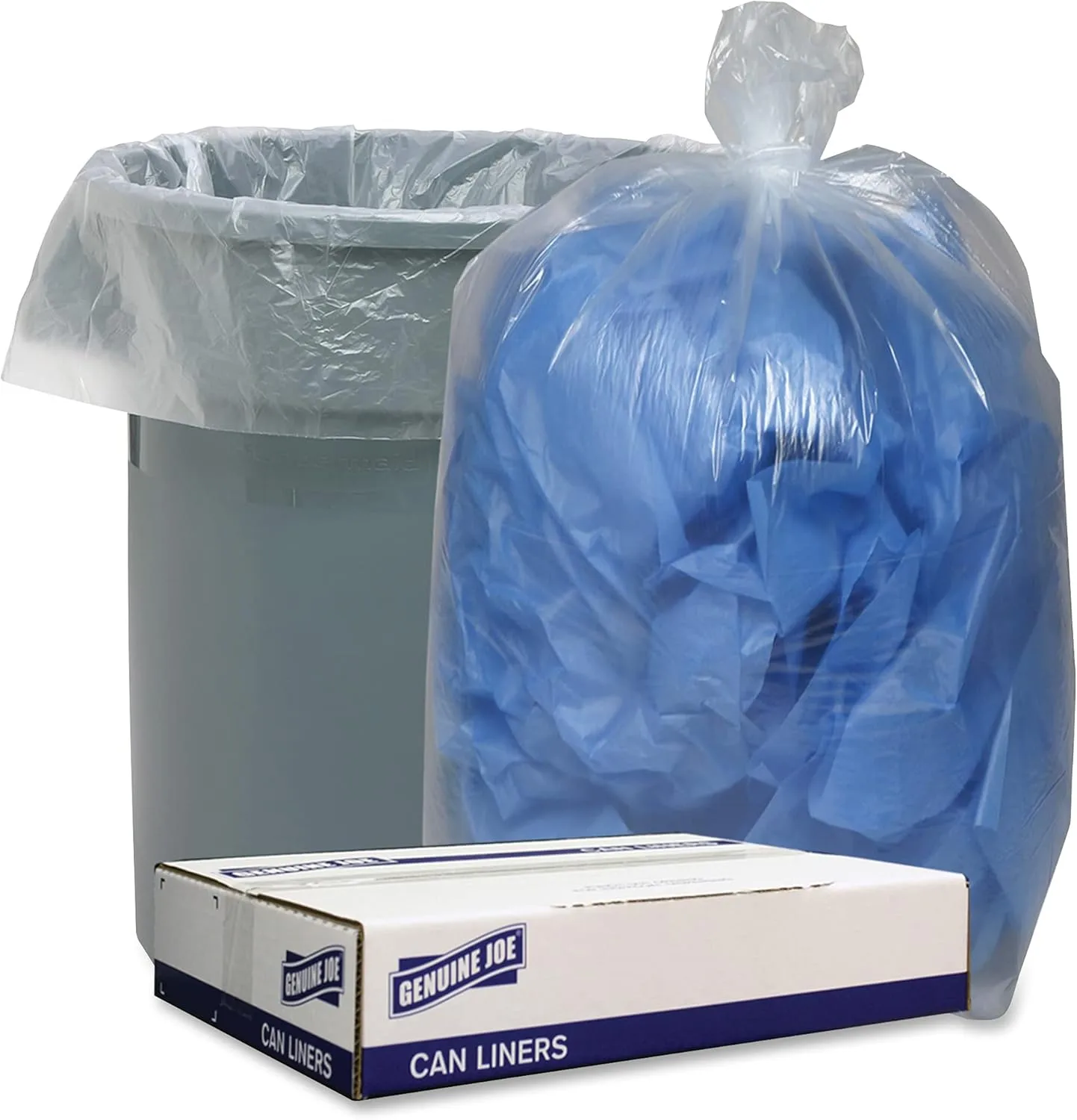 Genuine Joe Clear Low Density 1.4mil Liners, 45 Gal (Pack of 100) 1 Count (Pack of 100)