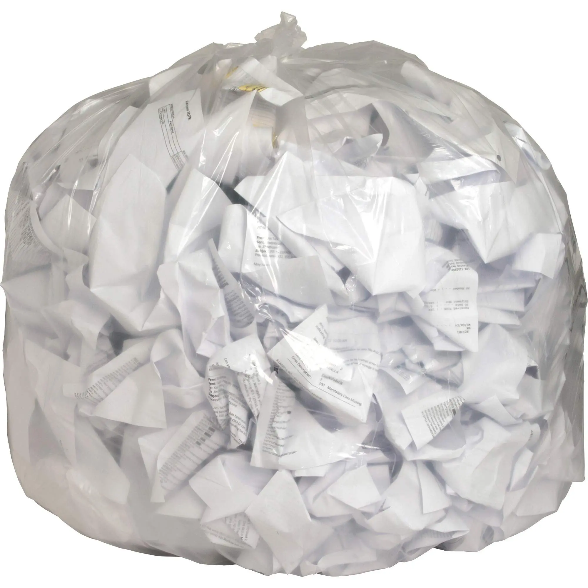 Genuine Joe GJO01016 Low-Density Flat Bottom Trash Can Liner, 56 Gallon Capacity, 48" x 43", 0.8 mil, Clear (Box of 100)
