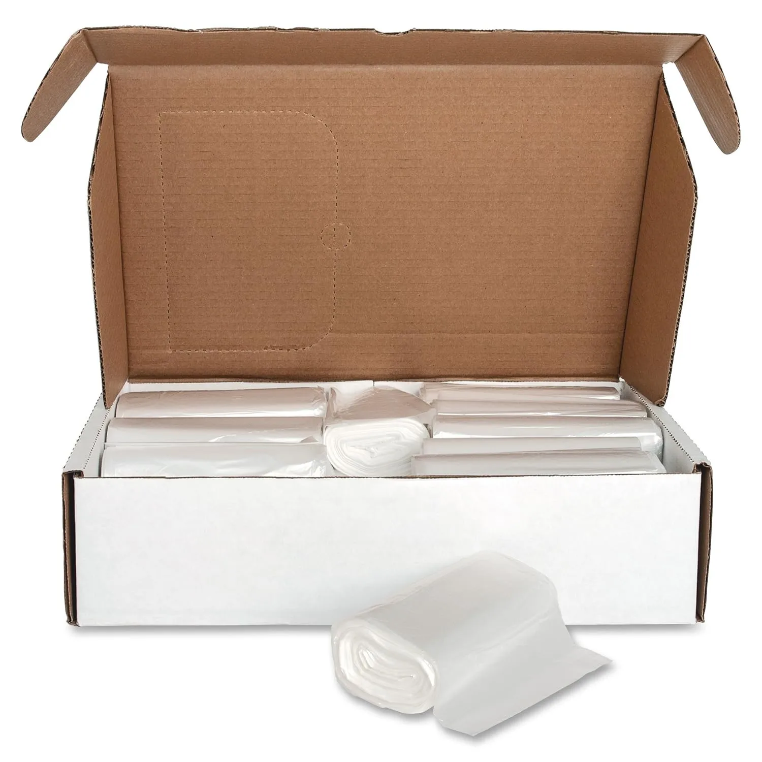 Genuine Joe GJO01760 High-Density Trash Can Liner, 56 Gallon, 48" x 43", 0.63 mil, Clear (Case of 200)