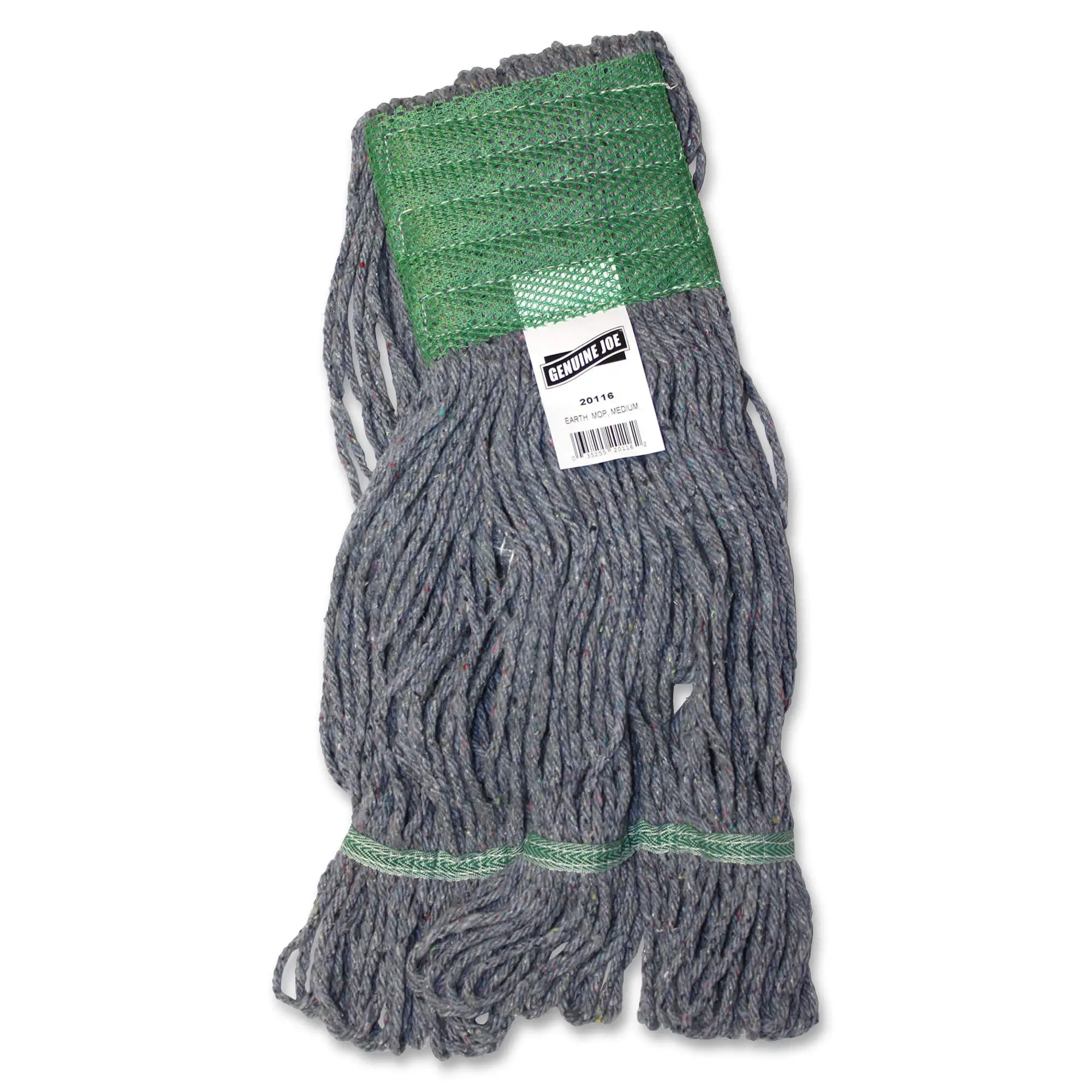 Genuine Joe 5in Headband Earth Mop Refill, Medium, Polyester, Blue