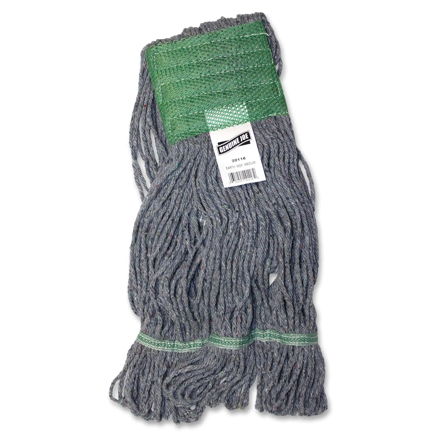 Genuine Joe 5in Headband Earth Mop Refill, Medium, Polyester, Blue
