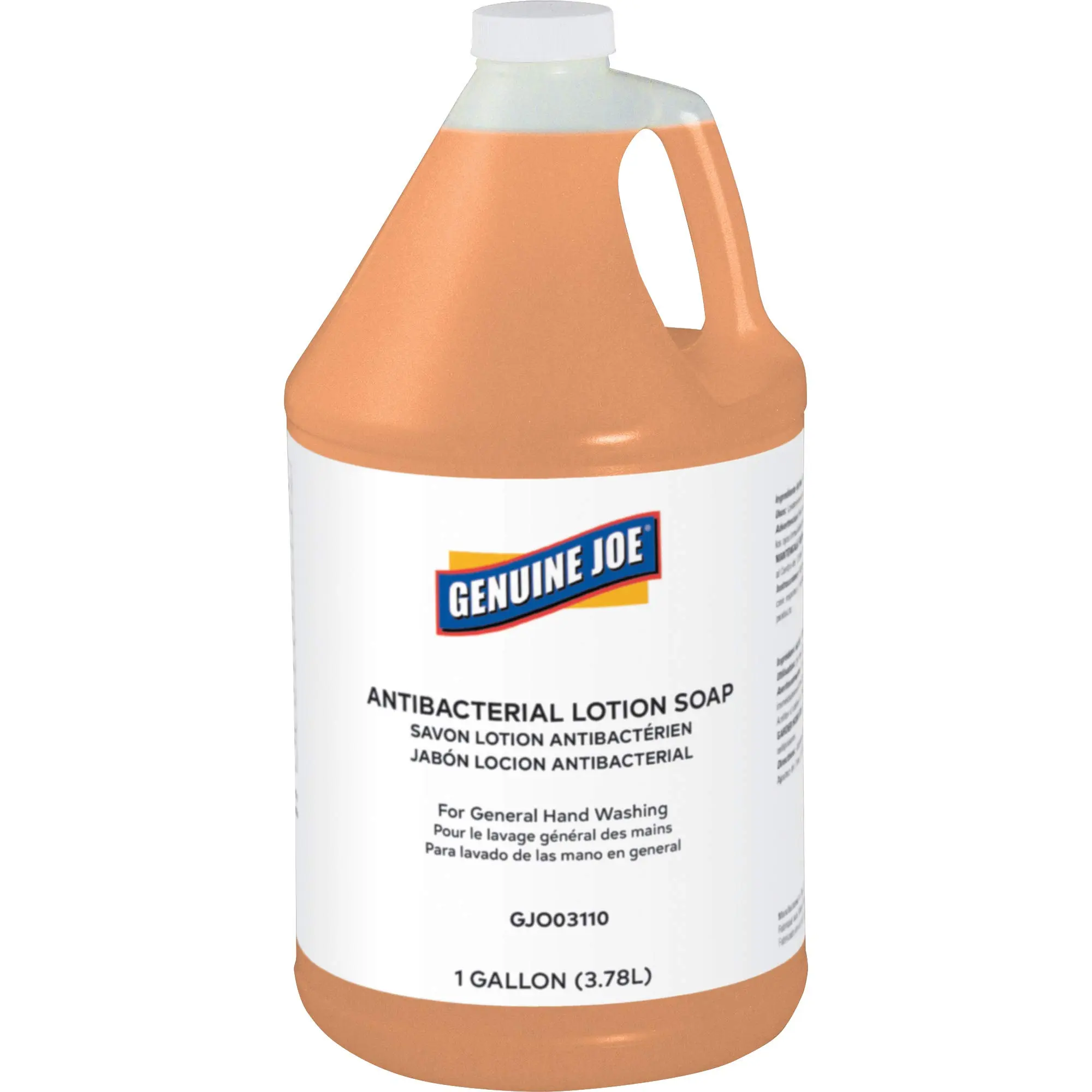 Genuine Joe Antibacterial Lotion Soap, 1 Gal, Orange