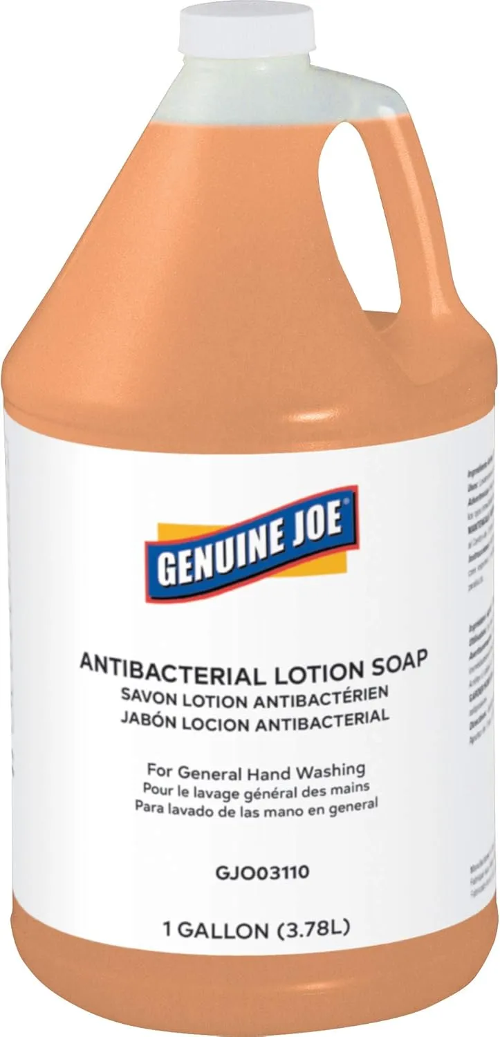 Genuine Joe Antibacterial Lotion Soap, 1 Gal, Orange