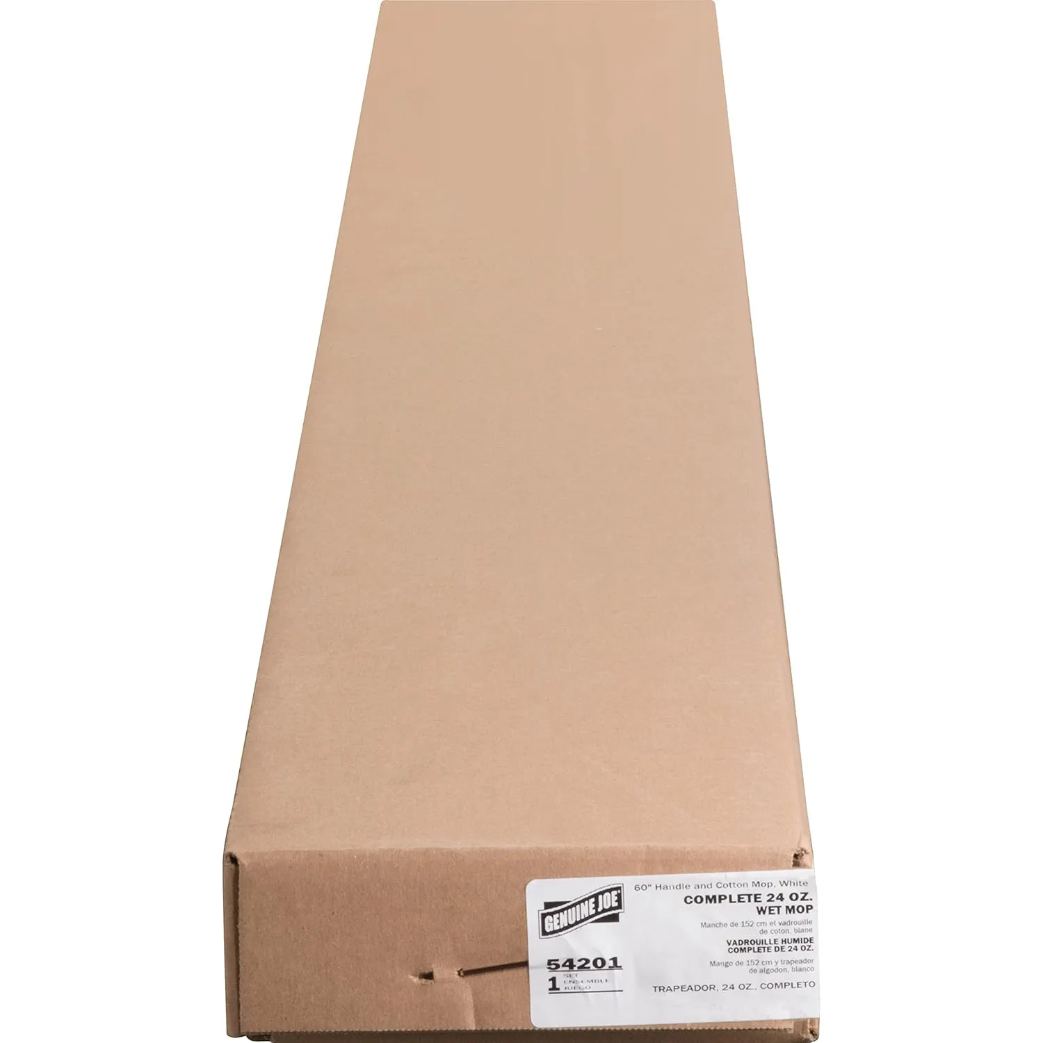 Genuine Joe GJO54201 Cotton Wet Mop with 60in Wood Handle