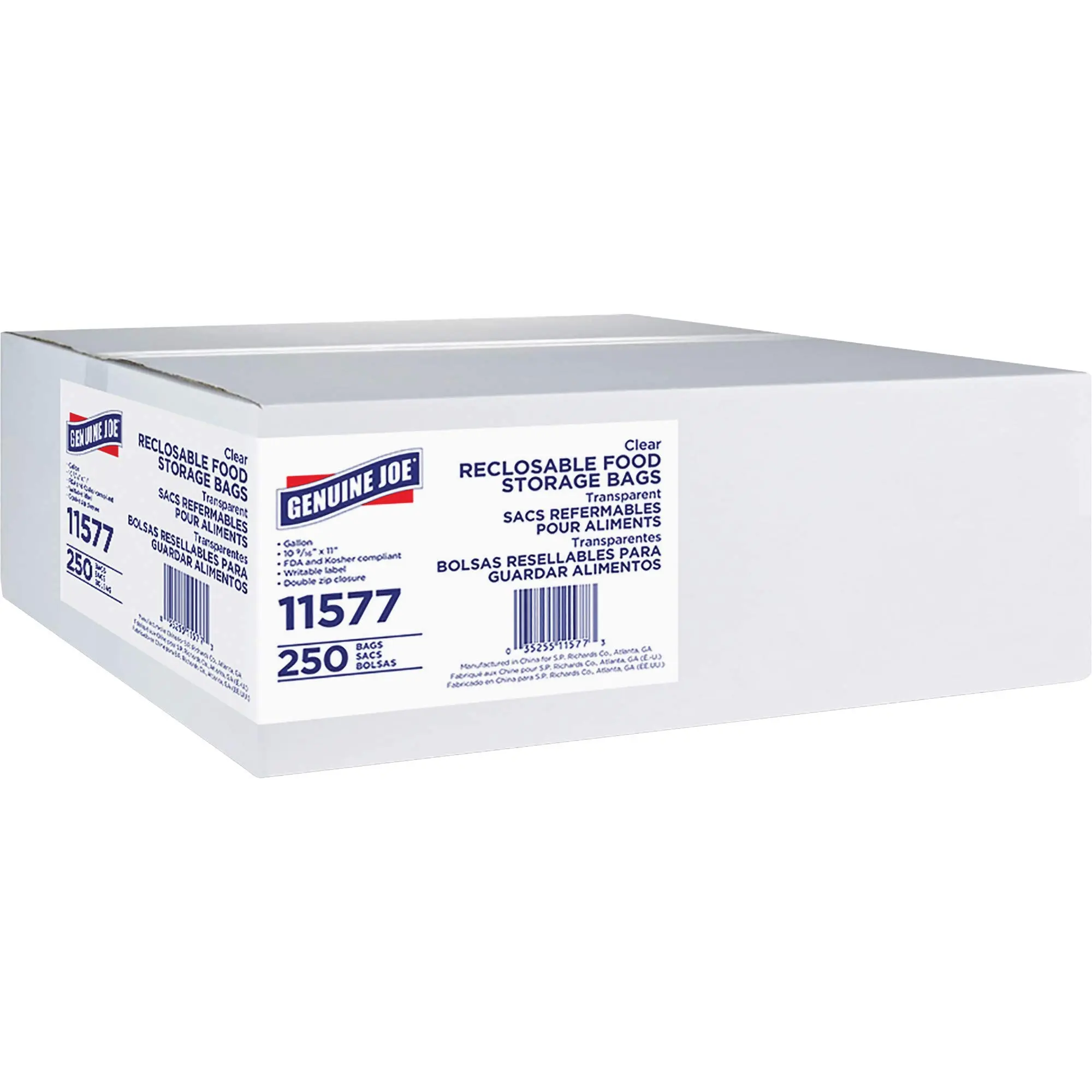 Genuine Joe Gallon Reclosable Food Storage Bags (Pack of 250)