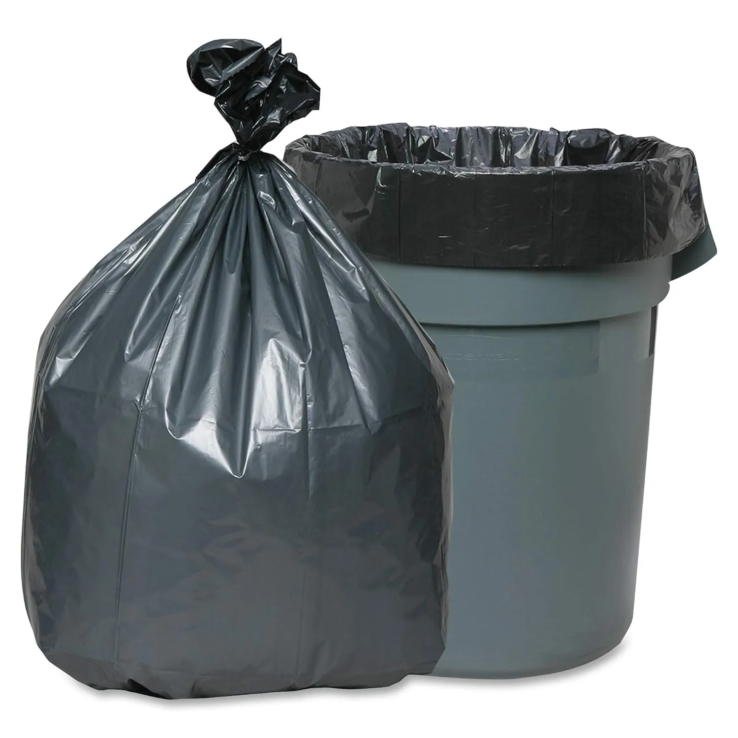 Genuine Joe Maximum Strength Trash Can Liners, 55 Gallon, 39 x 56 in, 50 Count, Black