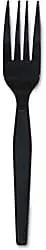 Genuine Joe Heavyweight Spoon and Fork Black Cutlery Set Spoon + Heavyweight Fork