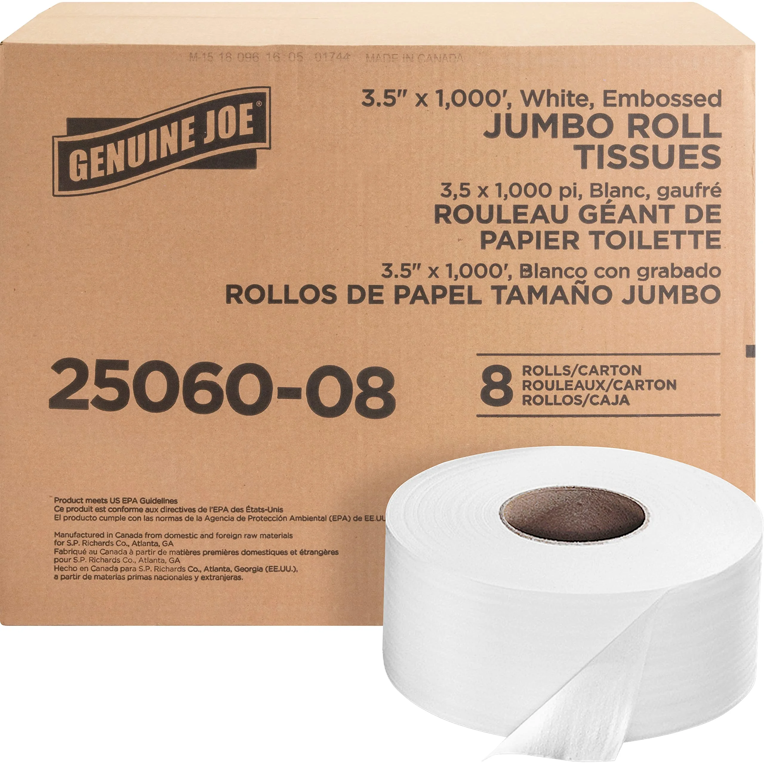 GENUINE JOE Jumbo Roll Bath Tissue, 2-Ply