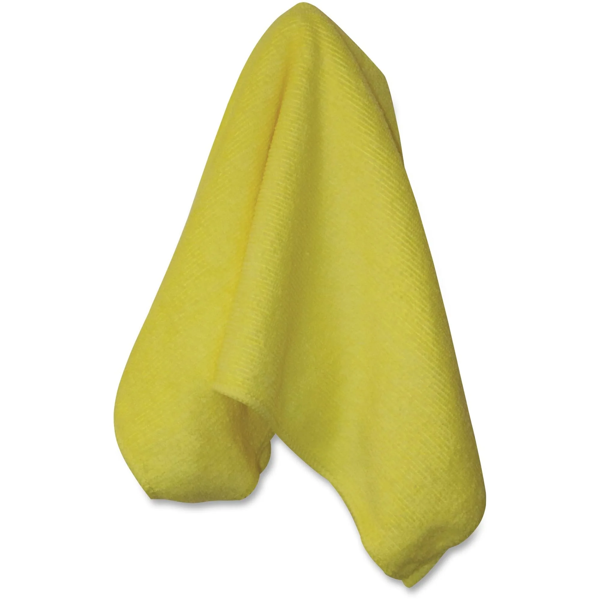 Genuine Joe General-Purpose Microfiber Cloth - 16 x 16 in, Yellow, 12/Bag