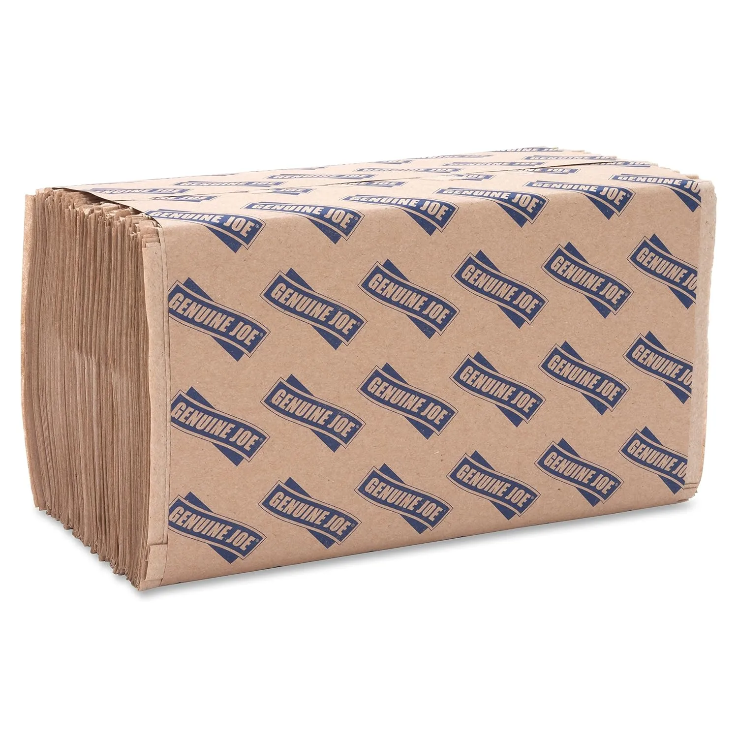 Genuine Joe Singlefold Paper Towels, 10.25 x 9.1, 1-Ply, Kraft, 250/Pack, 16 Count