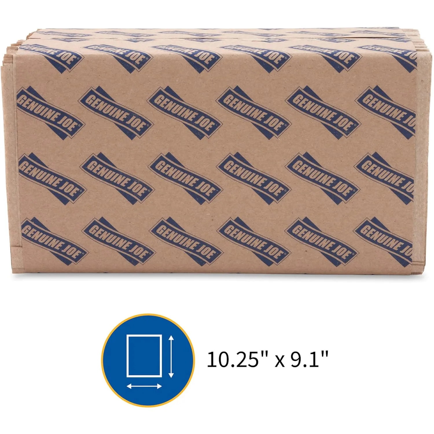 Genuine Joe Singlefold Paper Towels, 10.25 x 9.1, 1-Ply, Kraft, 250/Pack, 16 Count
